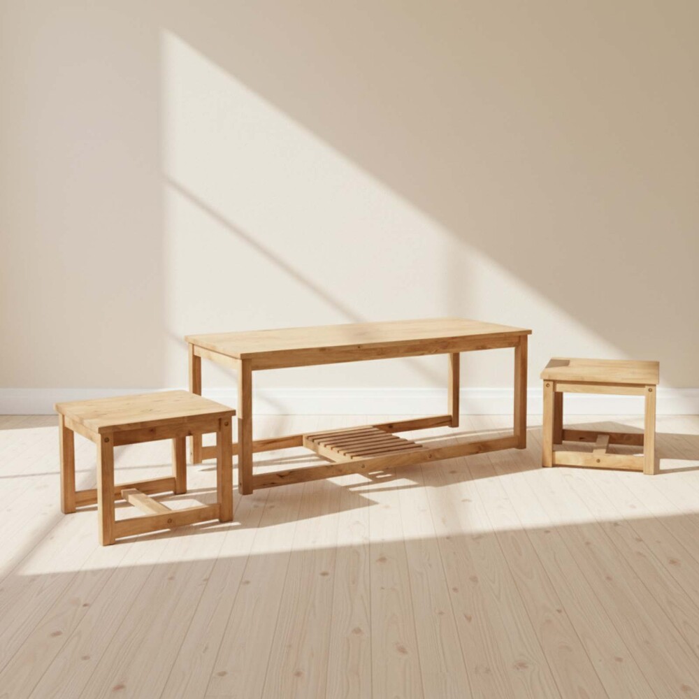 MESA RATONA CENTRAL MADERA NATURAL-BEIGE MONTANA NATURAL