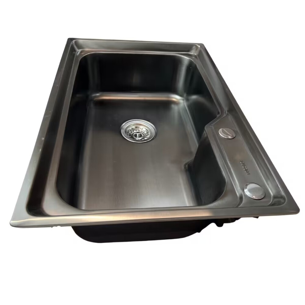 Pileta simple cocina negra acero inox. 68x45x21 cm Pileta Simple Cocina Negra Acero Inox. 68x45x21 Cm