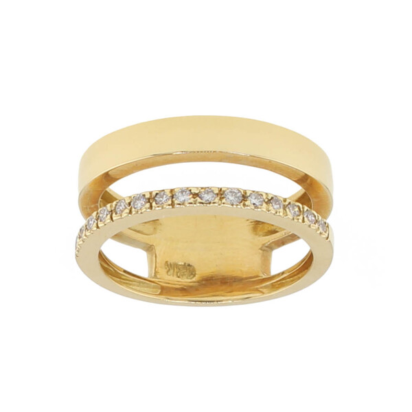 Anillo Duo alianza de oro amarillo 18k con brillantes Anillo Duo alianza de oro amarillo 18k con brillantes