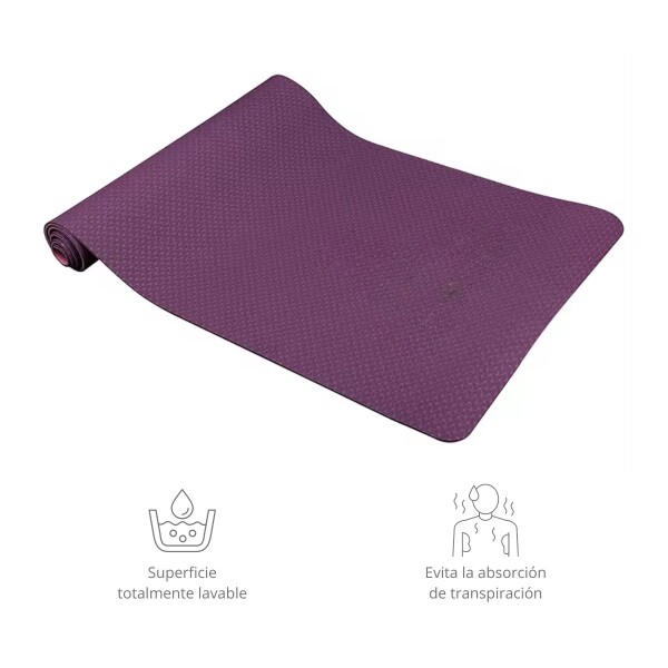 Colchoneta Mat Tpe 6 Mm Doble Color Rosa Yoga Pilates con Correa Colchoneta Mat Tpe 6 Mm Doble Color Rosa Yoga Pilates con Correa