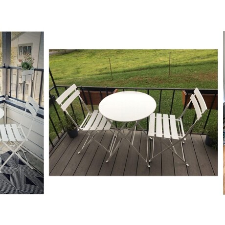 Set De Jardín Mesa Plegable + 2 Sillas Blanca