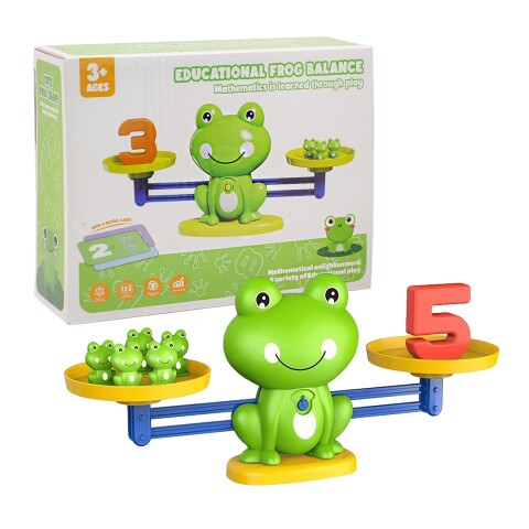 Juego Educativo Balanza de Ranas con Números y Cartas Verde 1
