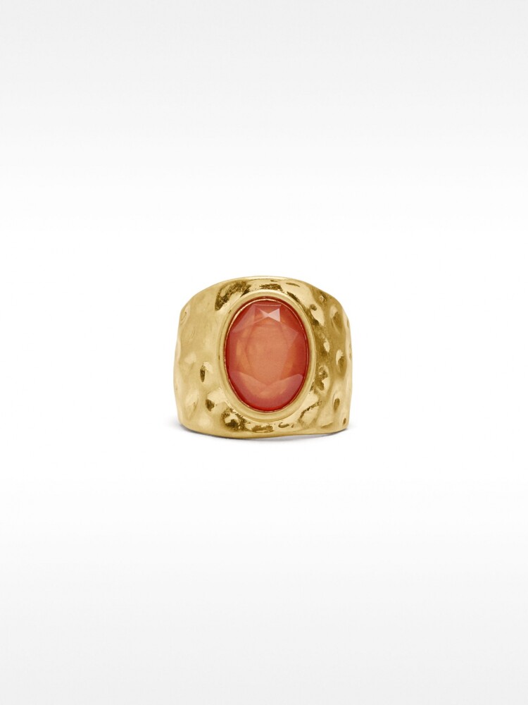 Anillo Alargado De Resina gris
