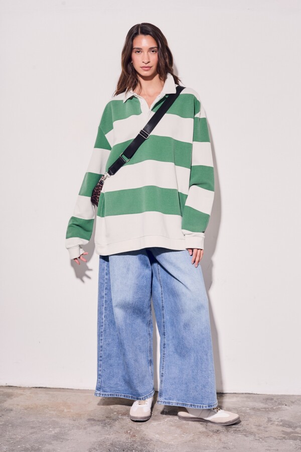 Sweater Polo Rayas Verde