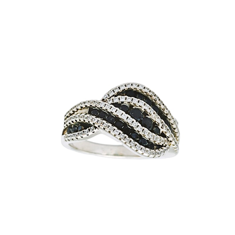 Anillo Elegante-Plata 925-Piedra Zirconia y Ónix-AN3846 conpiedra