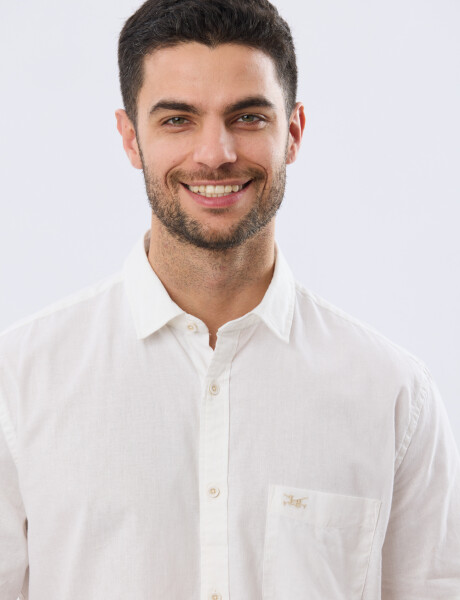 CAMISA LISA DE LINO Blanco