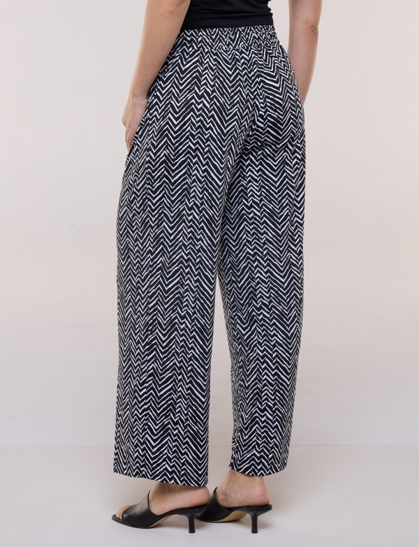 Pantalon Pull On Printed NEGRO/BLANCO