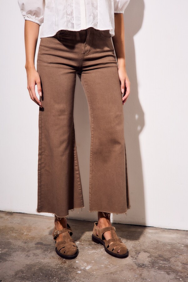 Jean Wide Flared Wide Leg Chocolate
