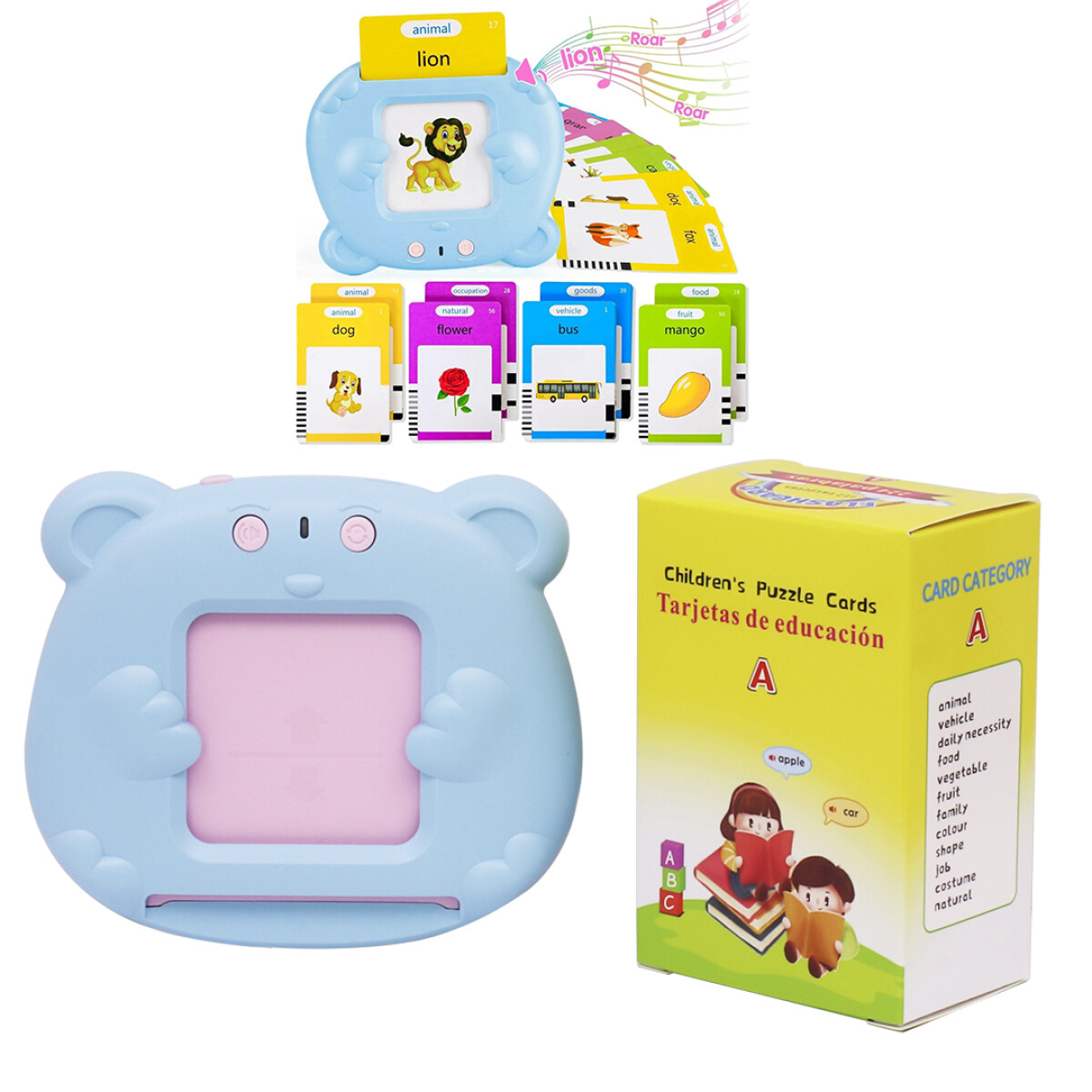 Juego Infantil Tarjetas Aprendizaje Inglés - AZUL 