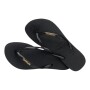 Sandalias Havaianas Slim Logo Metallic Mujer Negro/Dorado