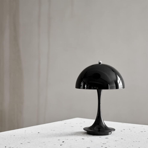 Lámpara de mesa hongo inalámbrica negra USB cálida AI9866