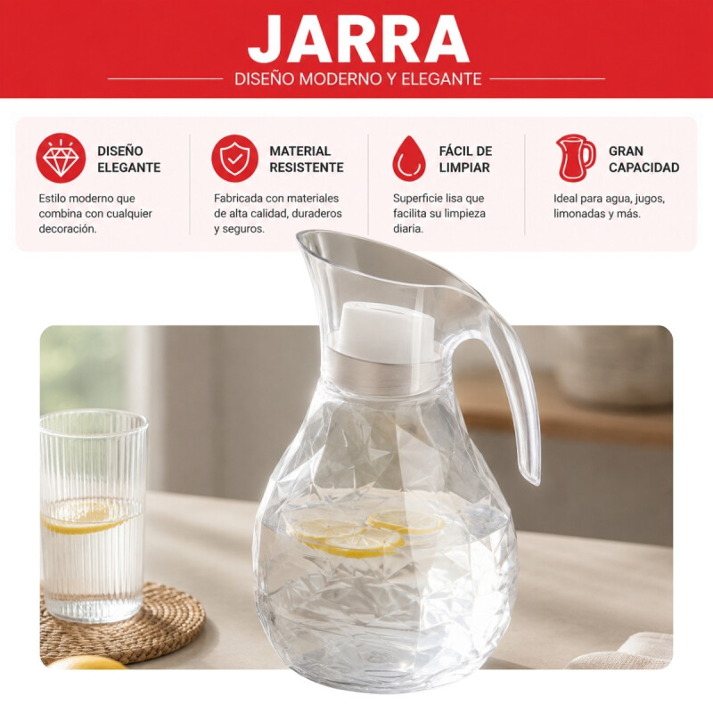 Jarra 2,3 L transparente TRANSPARENTE