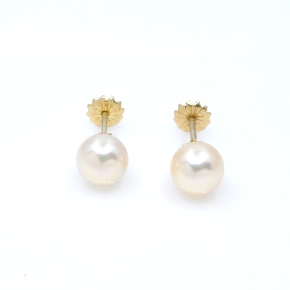 7 mm Caravanas en Oro 18 K Y Perlas. 7 mm Caravanas en Oro 18 K Y Perlas.