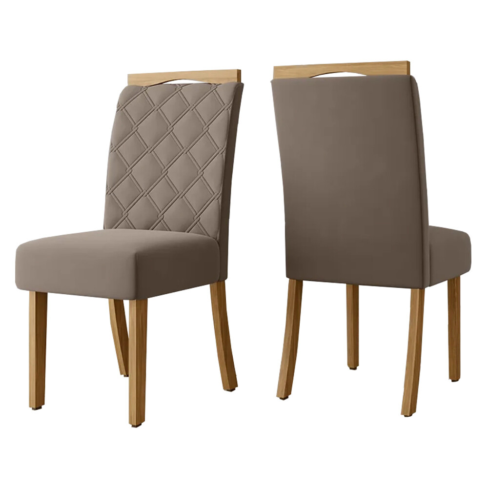 SILLA TAPIZADAS PACK X 2 BROWN