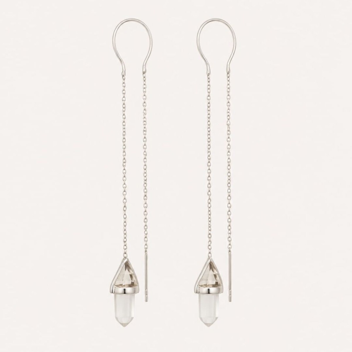 Caravanas Cuarzo Cristal - Plata 925 