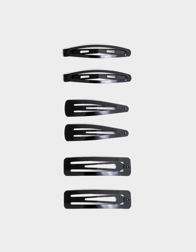Hebillas Tic Tac Set por 6 Set De Hebillas Tic Tac - Negro