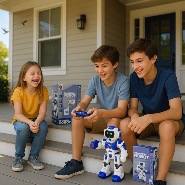 Robot Inteligente Interactivo Control Juguete 30Cm Infantil Color Blanco