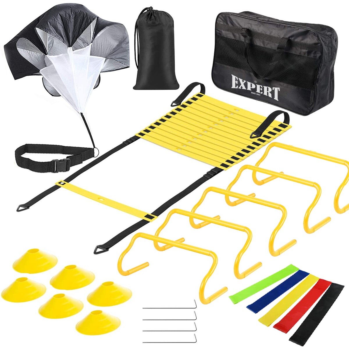 Set Entrenamiento Nº1 Paracaída + Conos+ Escalera Etc - Fit016402 
