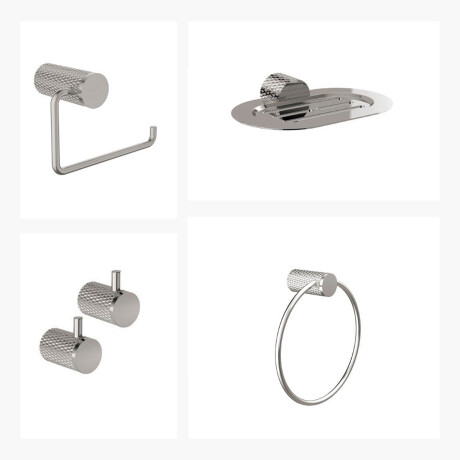 SET DE ACCESORIOS PARA BAÑO METAL SIGNATURE GRIS BRUSHED GRIS-BRUSHED NICKEL