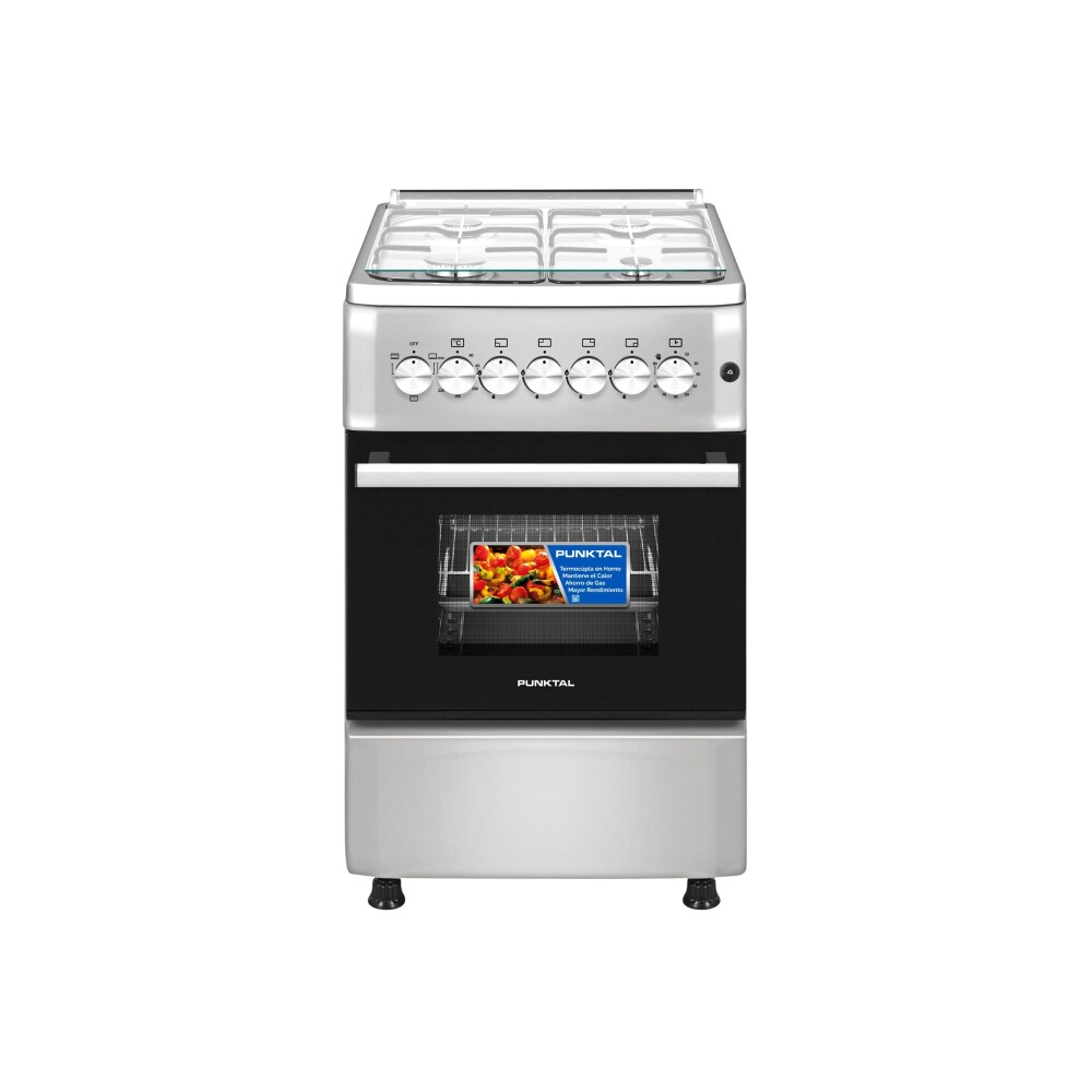 COCINA INOX 4 GAS HORNO 56 LTS. ELECTRICO-ENCENDIDO acero inoxidable
