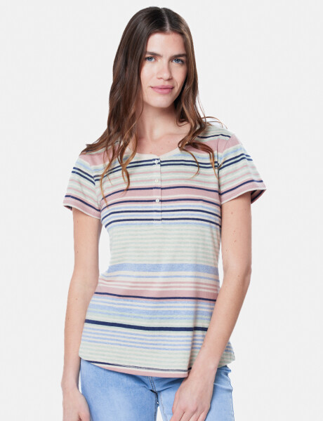 REMERA RAYADA Beige