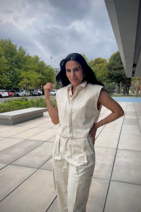 Camisa sin manga Cora Off White