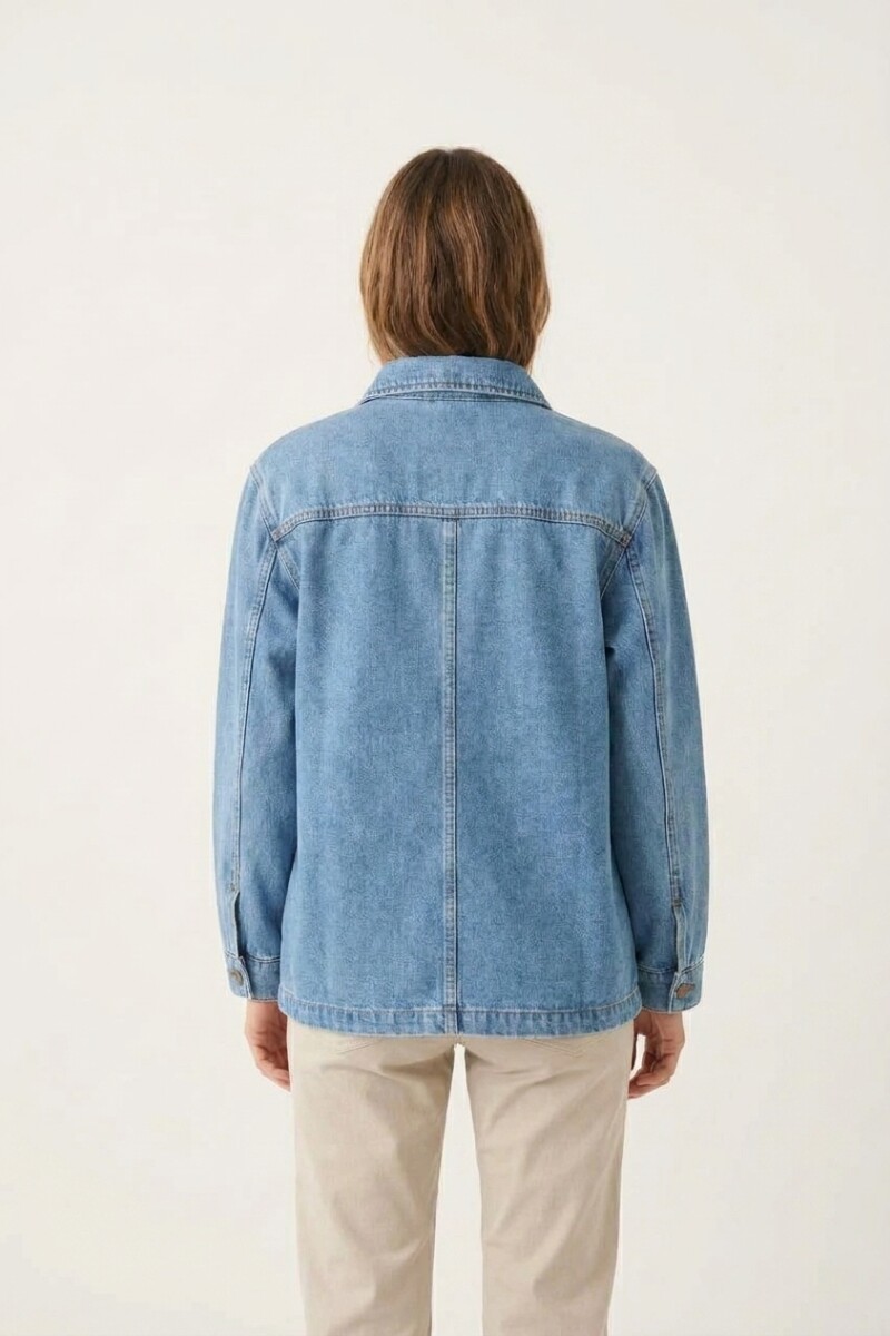 Campera denim larga JEAN MEDIO