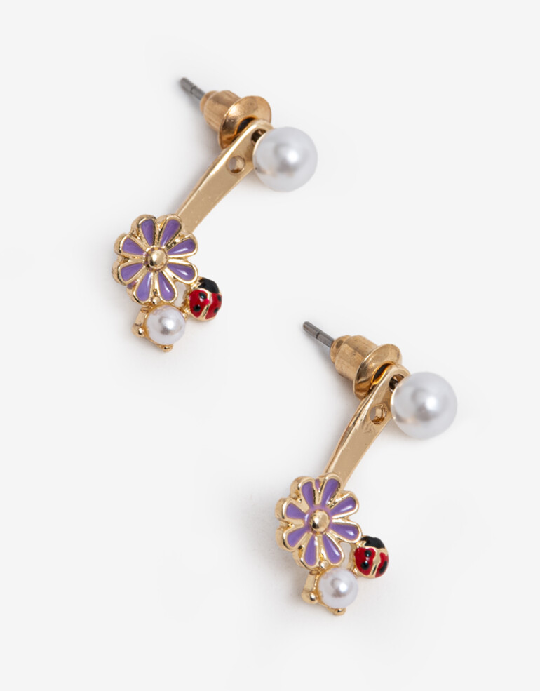 Aros Pasantes Color Aros Pasantes Lady Bug - Dorado
