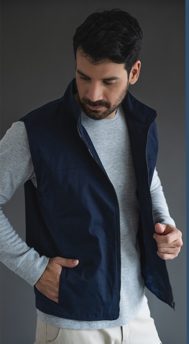 Chaleco Casual. - Azul Mariano 