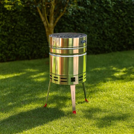 PARRILLERO A CARBON GRILL TUBULAR TRAMONTINA TCP-400 PLATEADO