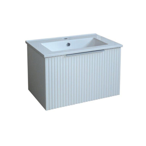 MUEBLE BAÑO EN MDF LAQUEADO 61X39.5X38CM BLANCO MATE C/BACHA LOZA BLANCO