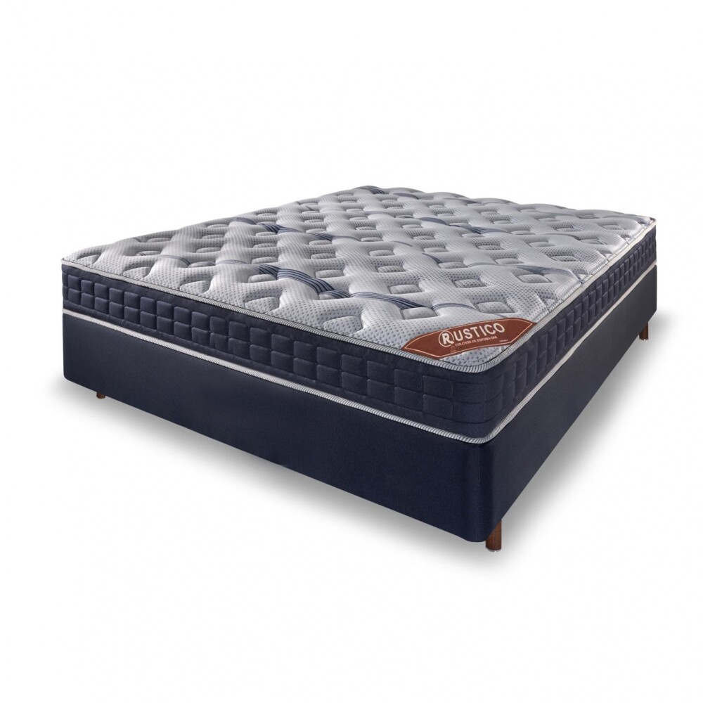 Conjunto Sommier 2 Plazas - Rustico - Espuma D60 Conjunto Sommier 2 Plazas - Rustico - Espuma D60