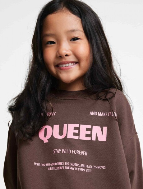 BUZO INFANTIL CON ESTAMPA - MARRÓN MARRÓN