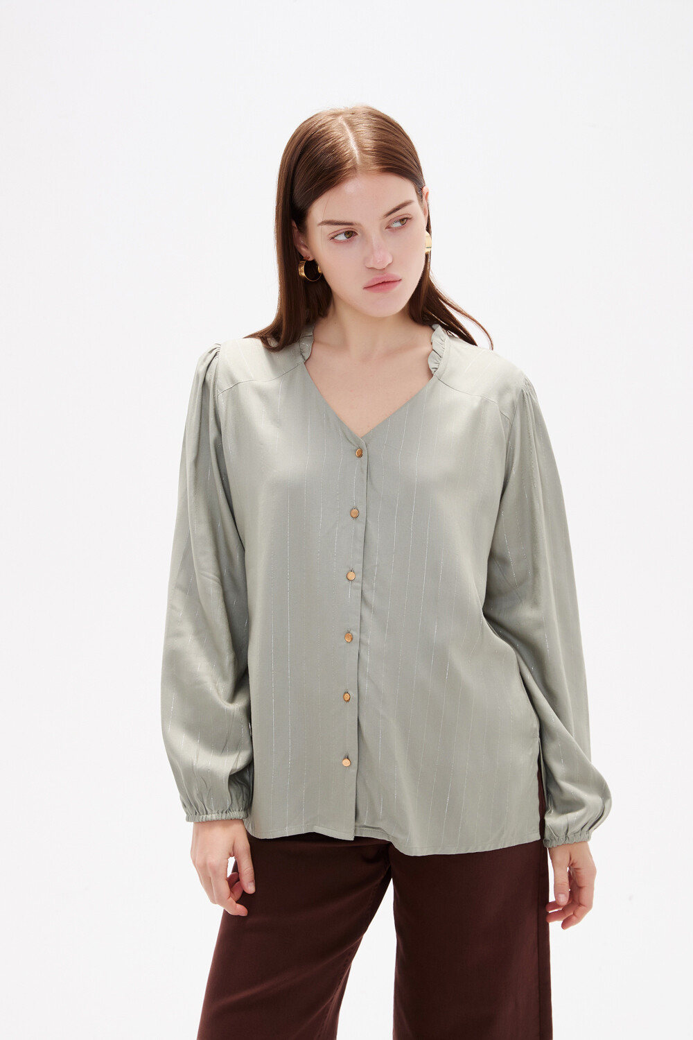 Camisa Blova Verde Azulado