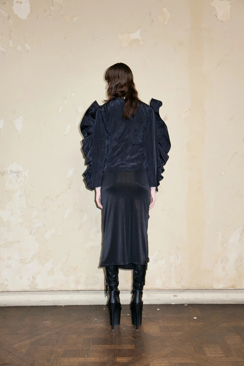 MIDI HELGUERA SKIRT Negro