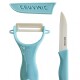 Set cuchillo y pelador celeste