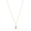 Cadena Pendiente-Plata rodinada micra oro 18k-Piedra Topacio azul y jade verde-CD2012 - Adulto - Conpiedra