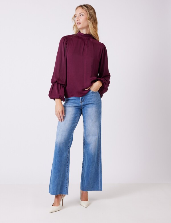 Blusa Mock Neck BORDEAUX