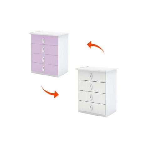 COMODA INOCENCIA 4 CAJONES BLANCO/LILAS COMODA INOCENCIA 4 CAJONES BLANCO/LILAS