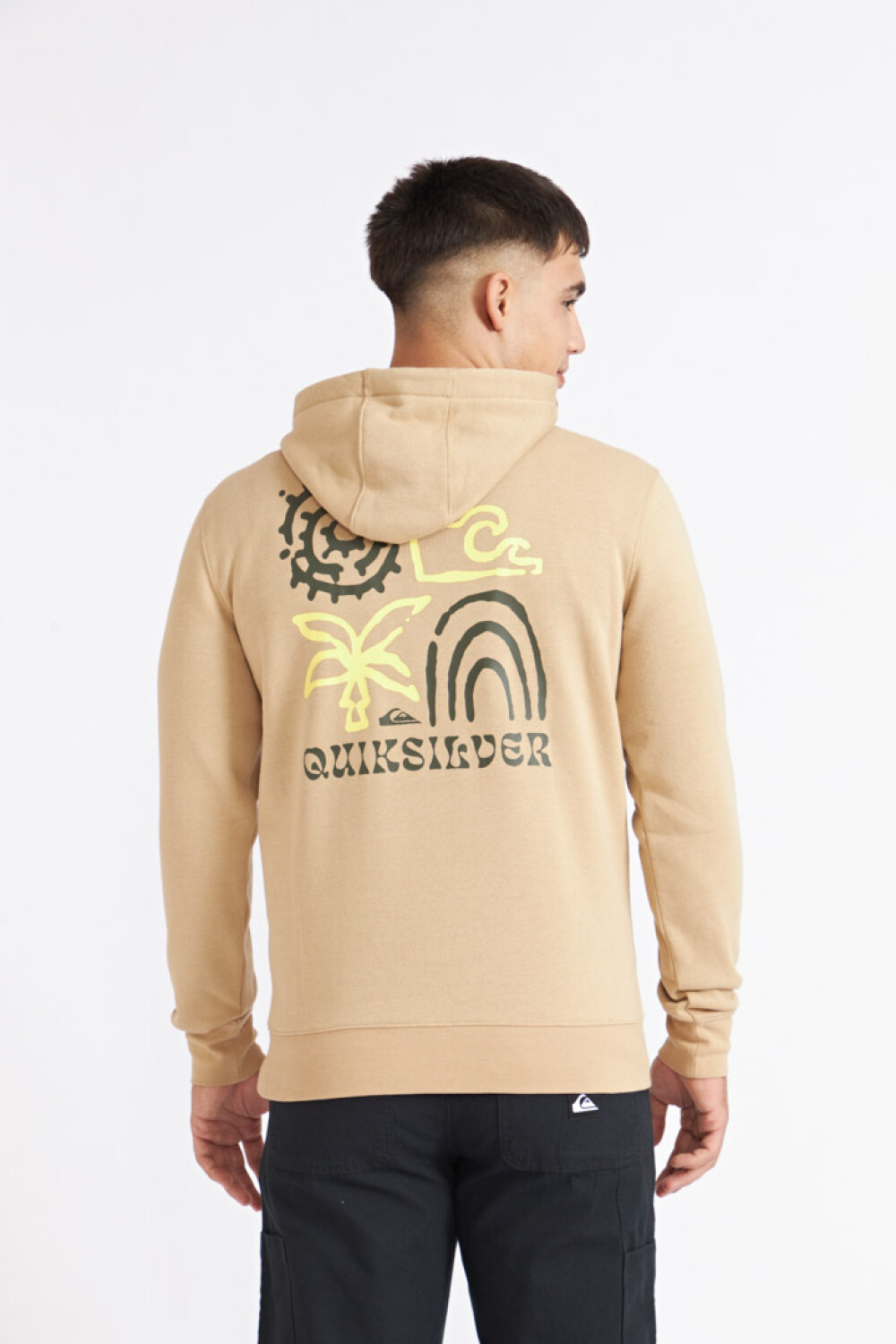 Quiksilver Buzo Polar con Capucha SCREEN HOODY Hombre - Beige Beige