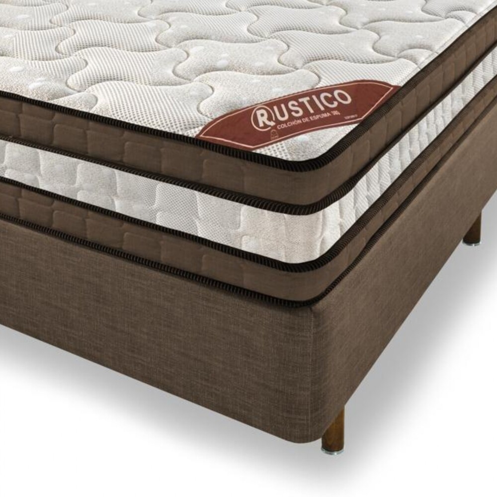 Conjunto Sommier Queen- Rustico - Espuma D80 Conjunto Sommier Queen- Rustico - Espuma D80