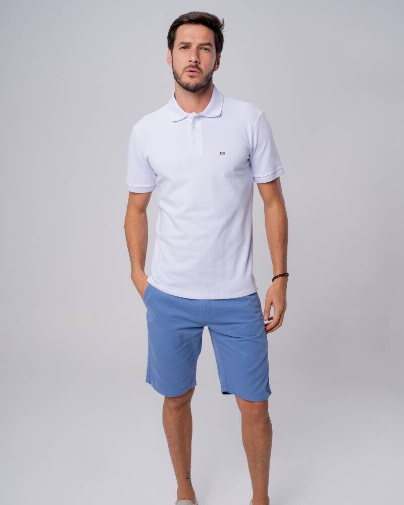 Remera polo basica BLANCO