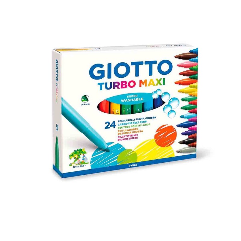 Marcadores Giotto Turbo Grueso – Set x24 Colores MARCADOR (GRUESO) GIOTTO TURBO X24 COL.