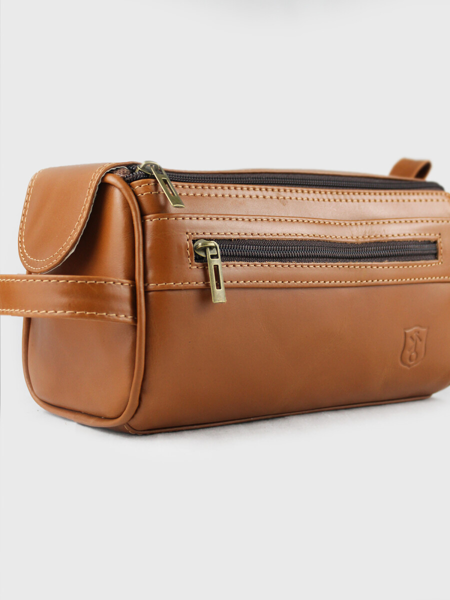 Necessaire Gregorio - Grande - Camel Liso 
