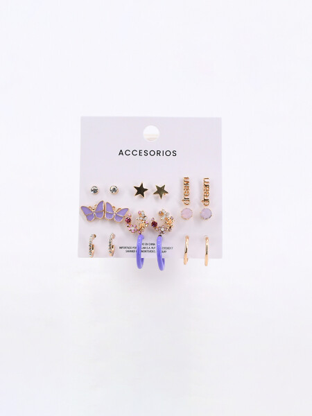 CARAVANAS SET X 9 PARES DORADO