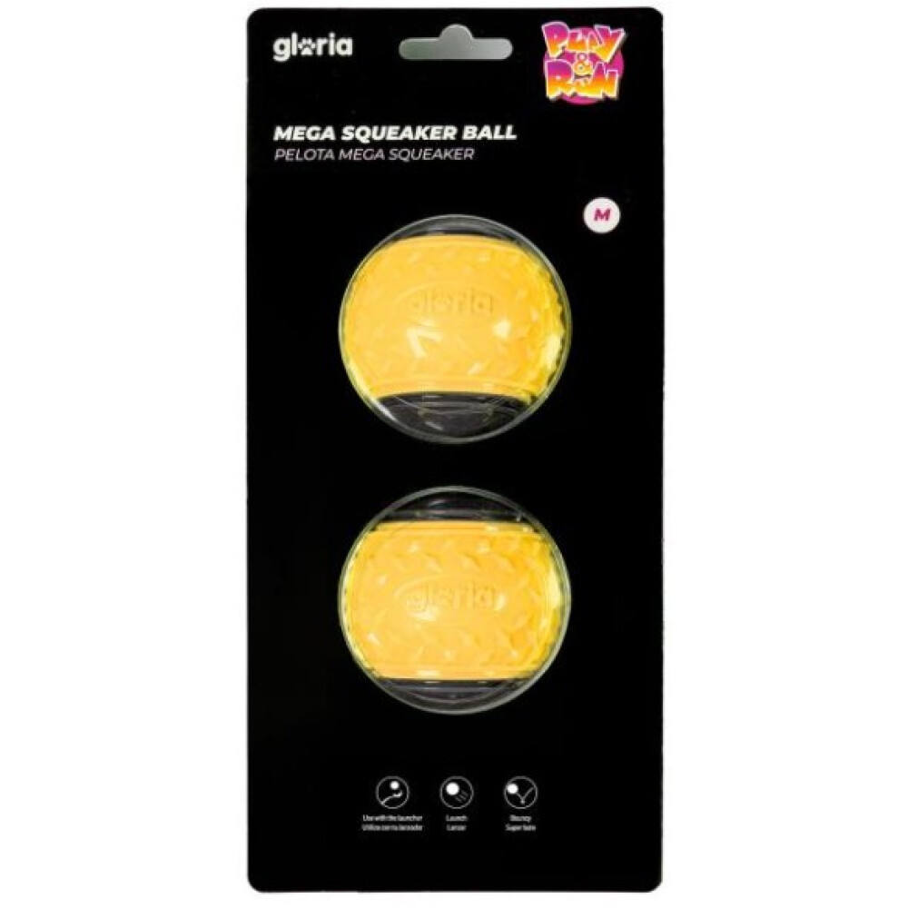 PLAY AND RUN PELOTA MEGA SQUEAKER L 8.89cm AMARILLA/GRIS PLAY AND RUN PELOTA MEGA SQUEAKER L 8.89cm AMARILLA/GRIS