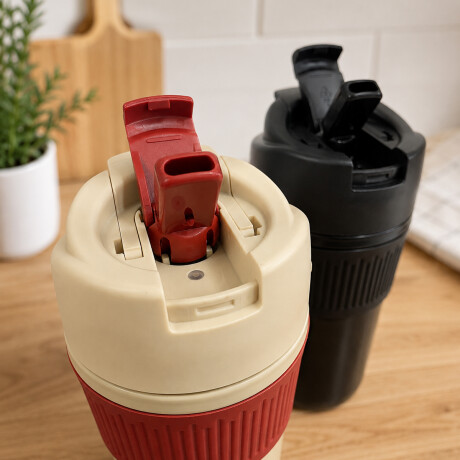 Vaso térmico con tapa hermética 450ml Rojo