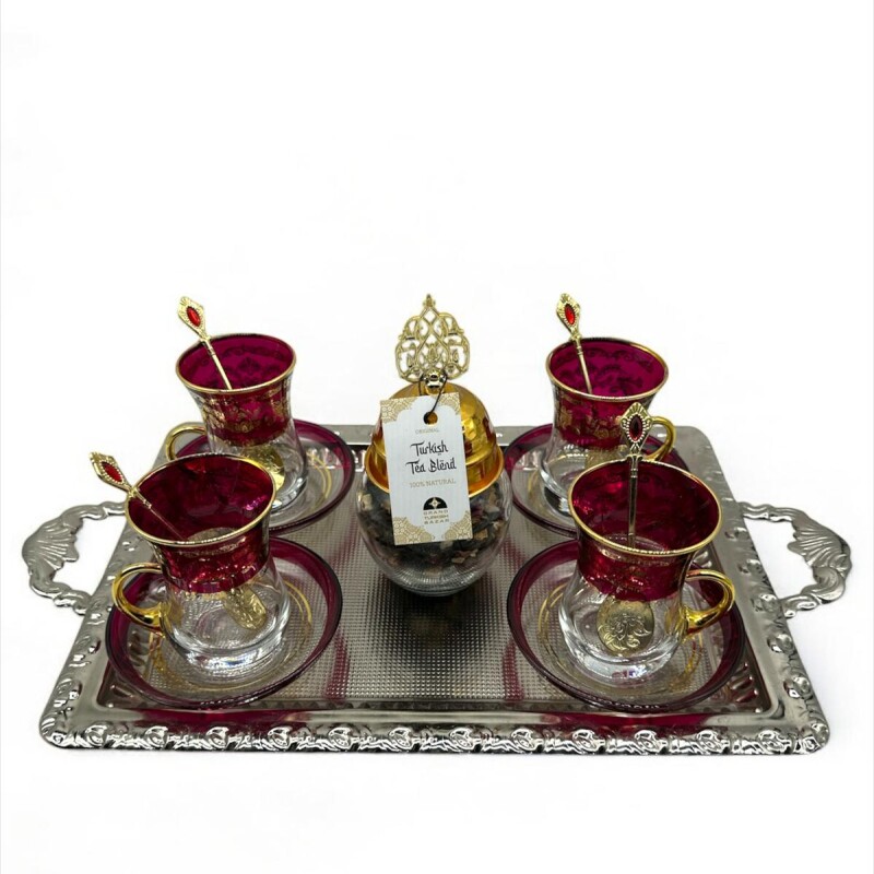 Set de té para cuatro personas VIP Rojo