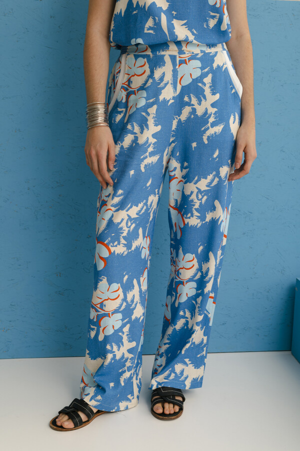 PANTALON LINO TREBOL AZUL