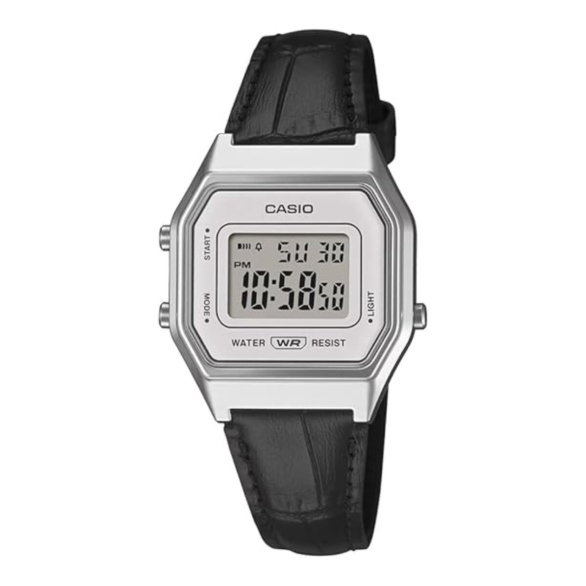 Reloj CASIO RETRO LA680WEL-1DF Cuero Negro Esfera 28mm 